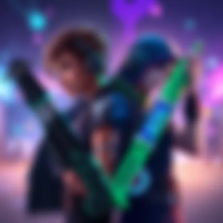 A gamer contemplating between Jade and Galactic weapon skins for Baptiste and Lucio, showcasing both skins side by side.