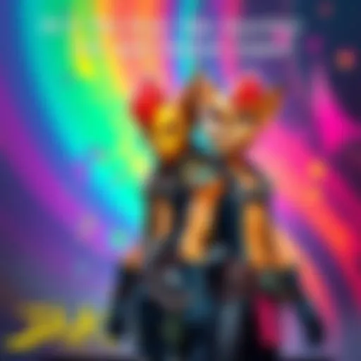 Jak and Daxter standing together with a colorful background