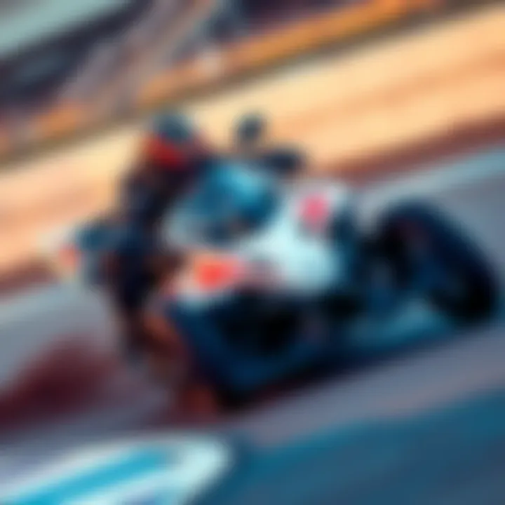 James Angel in a high-speed turn during the MPW Speedway event, showcasing his racing skills.