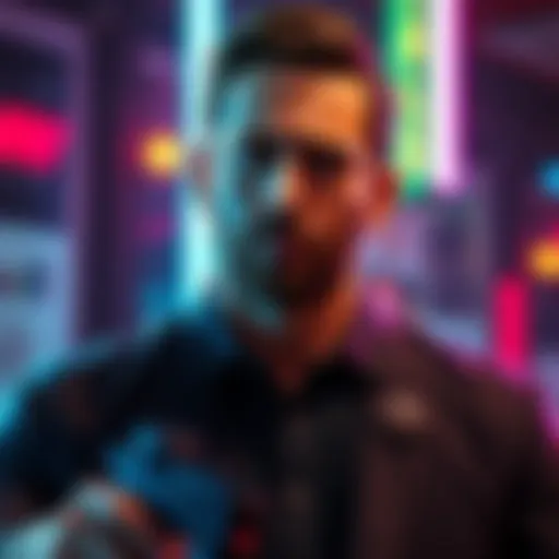 A digital depiction of James Earl Cash showcasing recent character edits with a focus on new features and design elements.