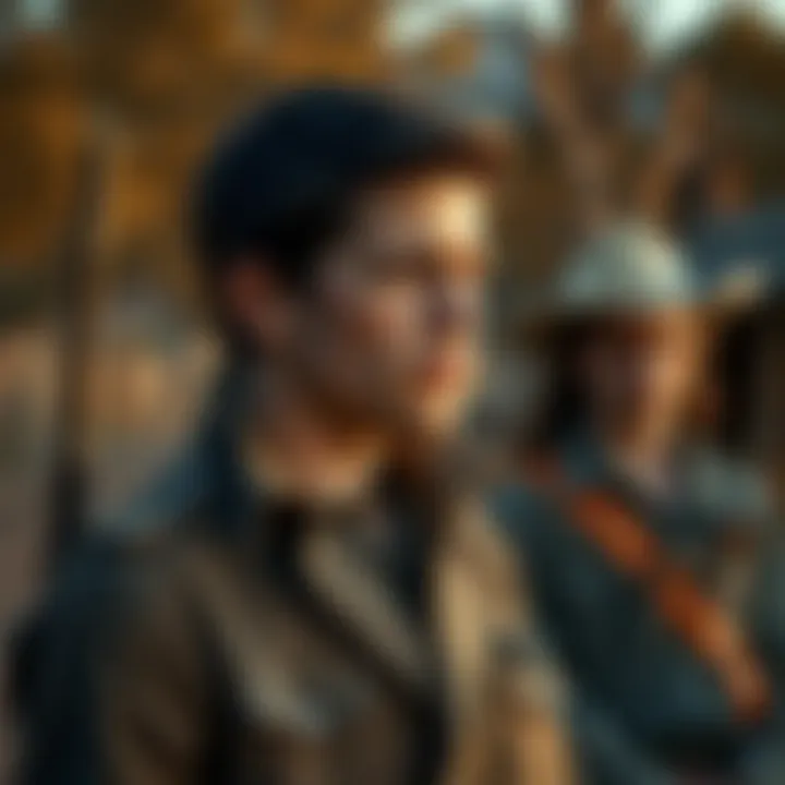A young man standing in a rural setting, reflecting on his past before Starkweather's capture, with a pensive expression.