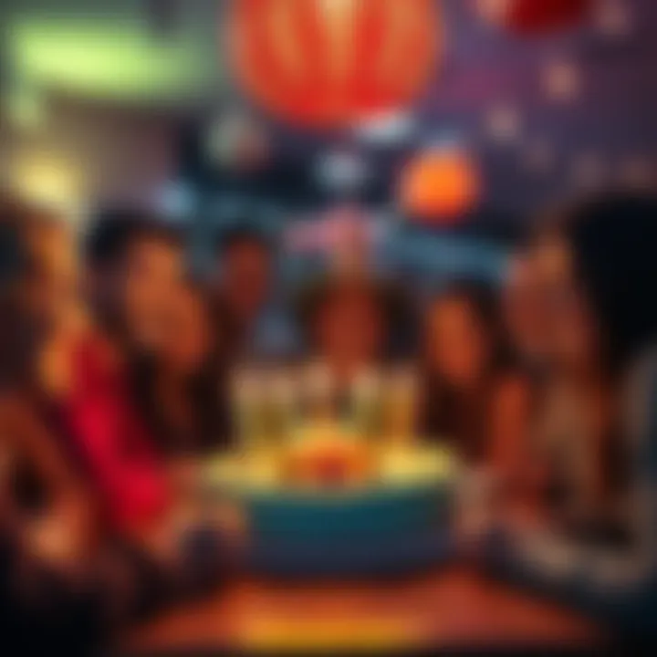 Friends and fans gather to celebrate James McCaffrey's birthday with a cake and candles