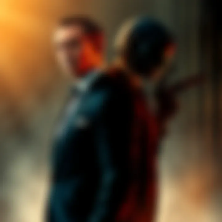 A scene featuring James Bond and Agent 47 standing back to back, suggesting a crossover between the two franchises.