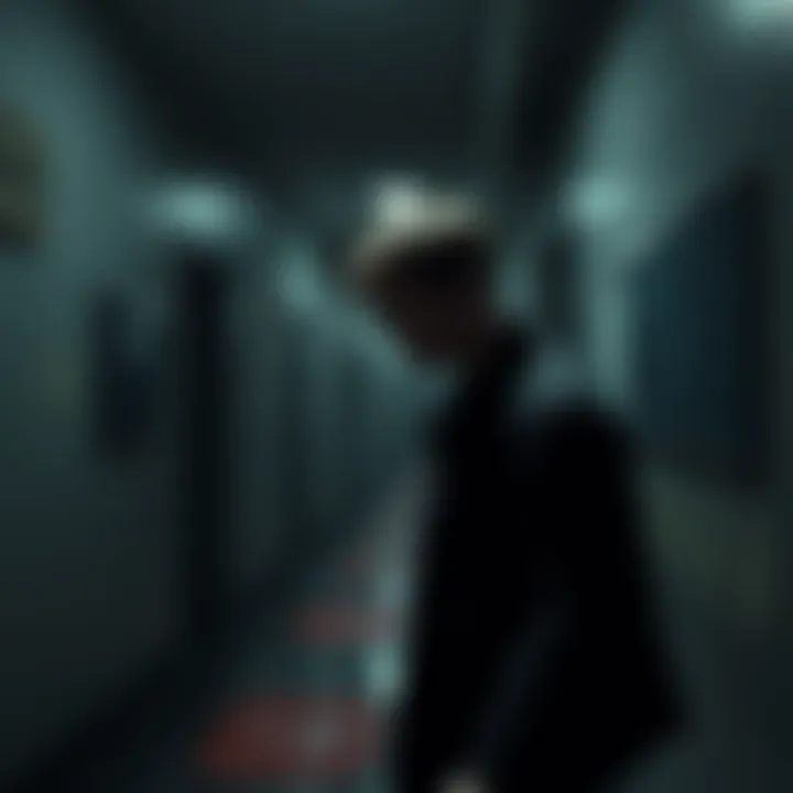 James standing in Room 106, looking confused with shadows around him, hinting at his strange behavior and connection to Heather and Douglas.