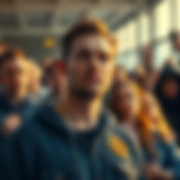 Jason stands with a serious expression, showing support for D4vd in front of a crowd of concerned people, reflecting the controversy surrounding D4vd's situation.