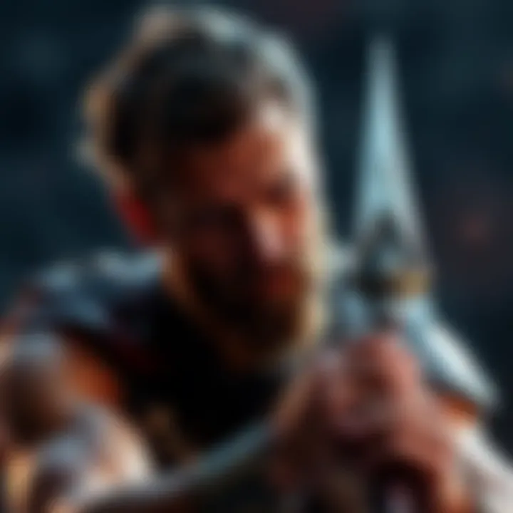 Jason uses cosmetics on his spear, highlighting the transformation and shine of the weapon