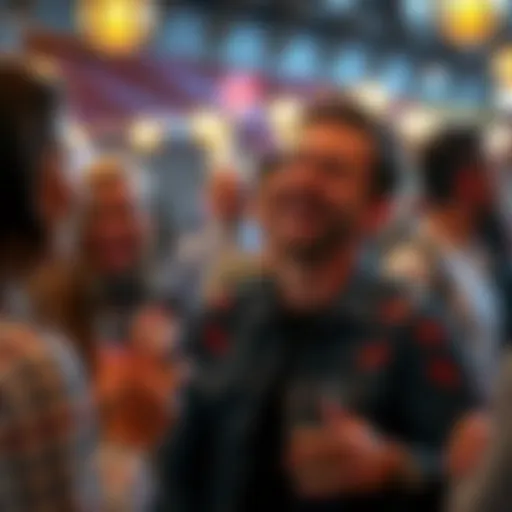 Jason entertaining friends with jokes and laughter at a lively social event