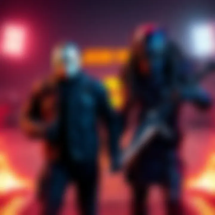Jason and Predator characters represented as Legendary Cosmetics for Trapper and Wraith in a game setting