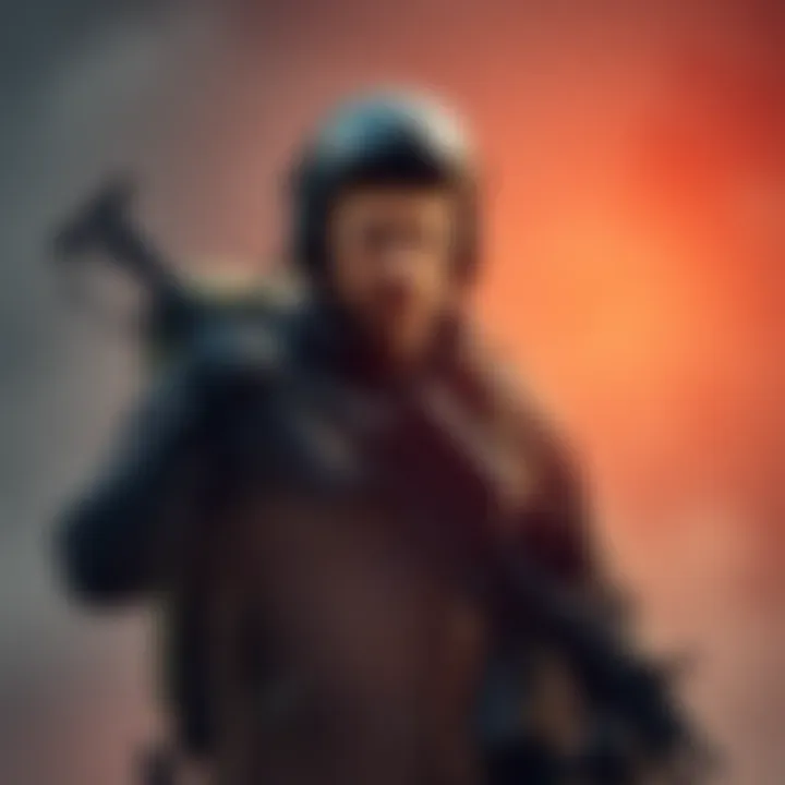 Jasper Knight, a rugged actor, dressed in tactical gear, stands in a dramatic pose during a test mission, showcasing determination and resilience.