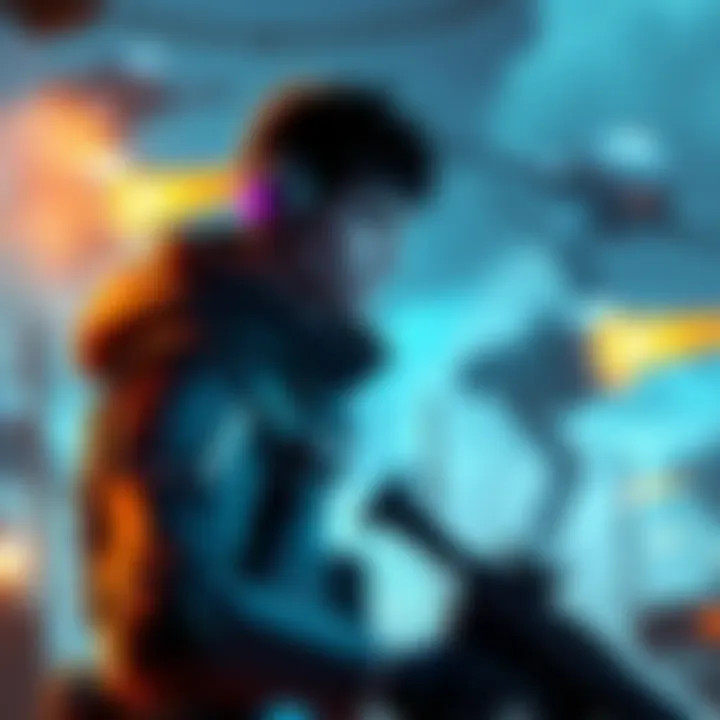 A player character named Jayber is shown in action, contemplating the use of Immediate Purge Code versus Turret Engineering. The scene depicts a dynamic battlefield setting with turrets and gameplay elements.