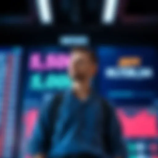 A man named Jeff standing in front of a digital display showing 5,000 tokens, looking thoughtful about his worth in the token market.