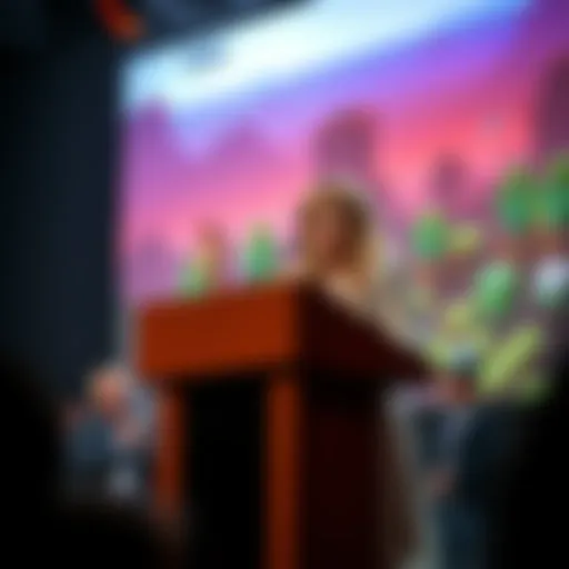 Jennifer Gibbons, VP of ESA, discussing the legality of Minecraft community servers at a press event