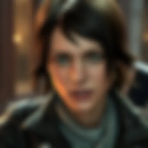 Jennifer Hale voices Naomi using an English accent during a scene in Metal Gear Solid 4, showcasing her character's expression.