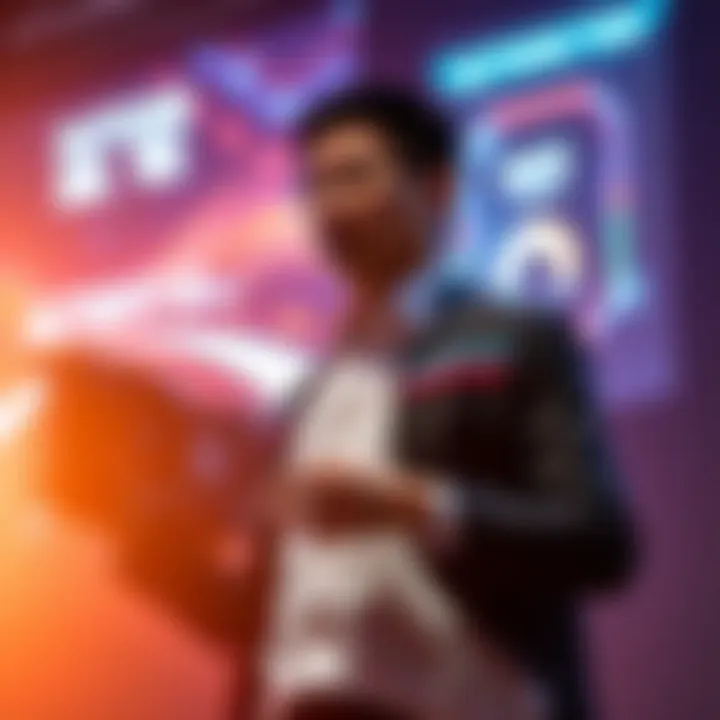Jensen Huang discussing the performance of the new 5070 graphics card compared to the 4090