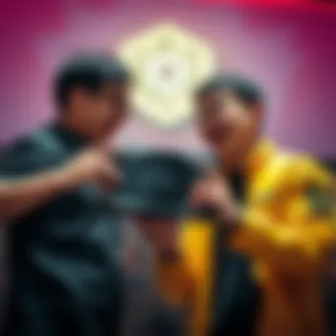 Jensen Huang and Faker laughing while holding a signed GPU for a giveaway