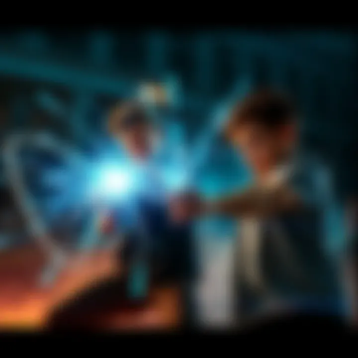Jesse and Dylan demonstrating their unique abilities in a dynamic setting, showcasing their transition into parautilitarians through strong visual effects.