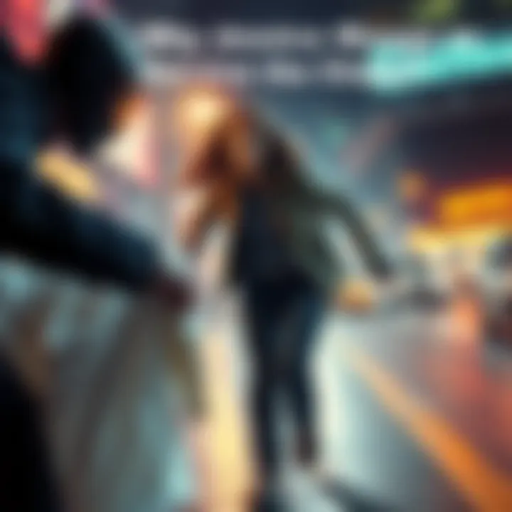 Jessica running away from a pursuing figure in a tense moment during a chase