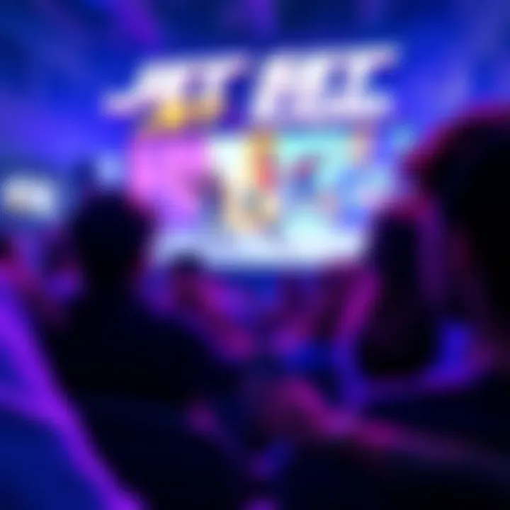Excited fans watching Jet Set Radio trailer with colorful graphics and skateboarding action scenes