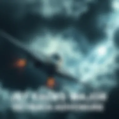 A jet struggling amidst dark clouds and stormy weather, symbolizing unexpected setbacks in its journey.