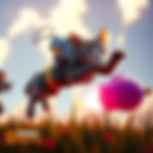 A jetpack cat skillfully maneuvers a D.Va bomb toward its own team in a vibrant gaming scene.