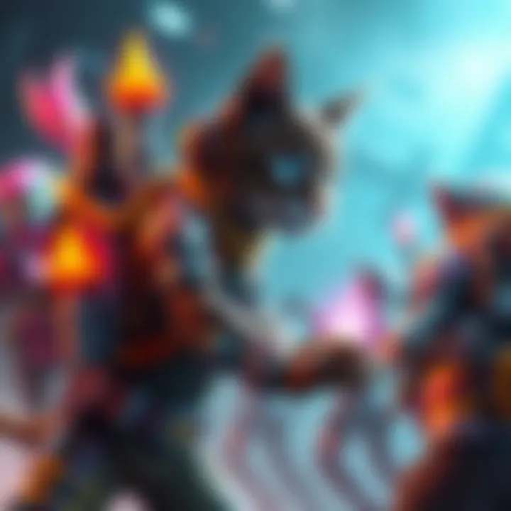 Jetpack Cat using her healing abilities to support teammates in a game setting