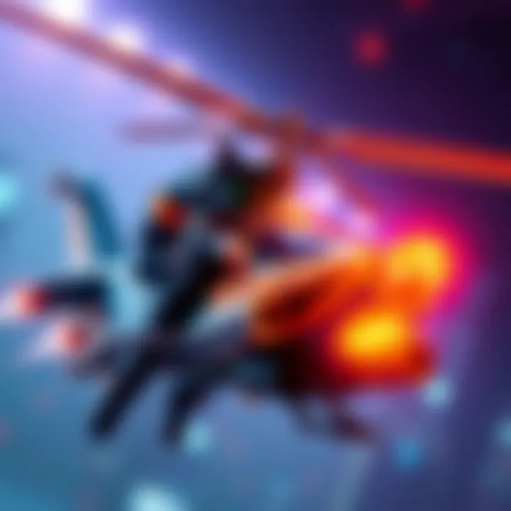 Jetpack Cat and Orisa in Attack Helicopter Jetpack Cat and Orisa unite to form an attack helicopter, featuring vibrant colors and dynamic action poses.