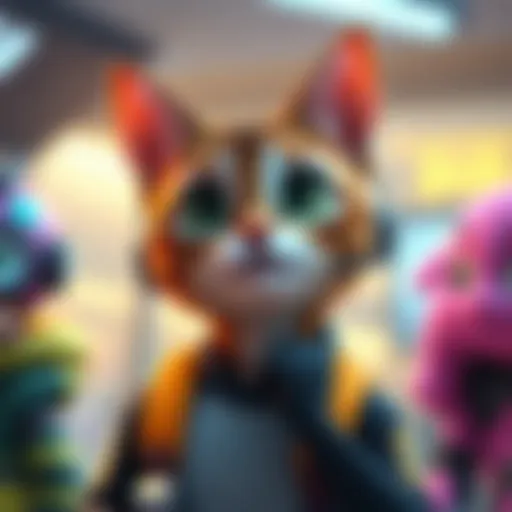 Jetpack Cat with a headset Jetpack Cat wearing a headset looks surprised while expressing her thoughts about other characters.