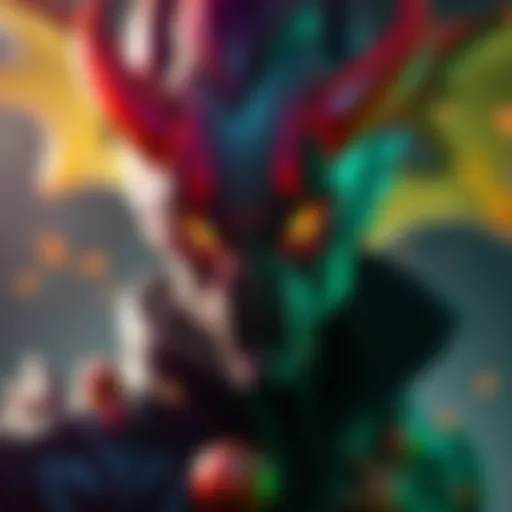 Concept art of the Jewno skin featuring vibrant colors and detailed design features