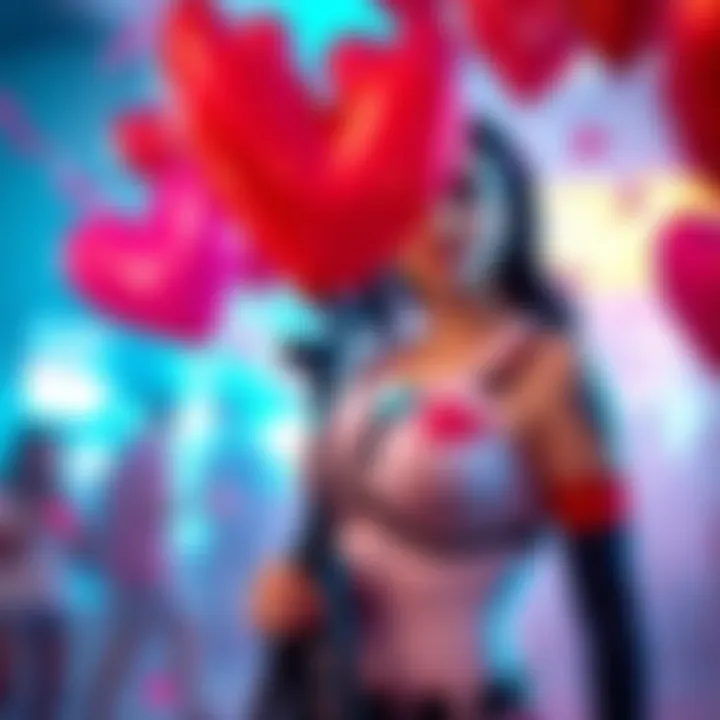 A person dressed as Jill Valentine celebrating Valentine's Day, posing with a tripod for a photoshoot, showcasing a fun and festive atmosphere.