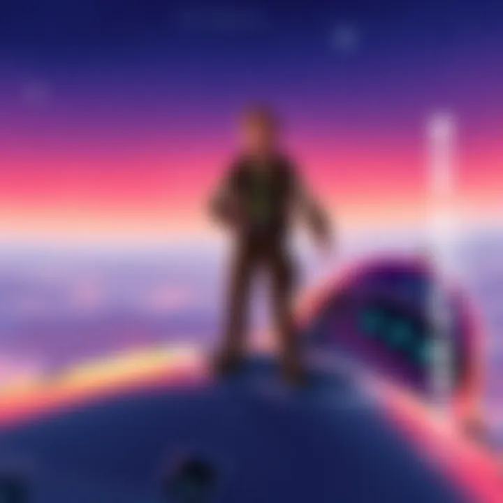 Jim Hawkins stands confidently on a spaceship, looking toward the stars, showcasing his adventurous spirit.