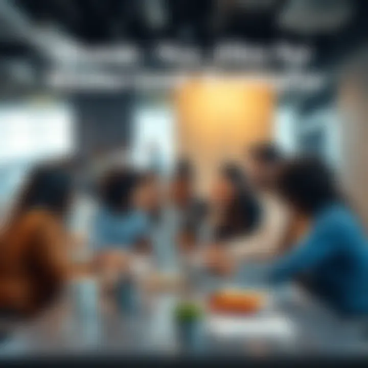 A group of diverse professionals discussing advanced strategies in a modern office setting