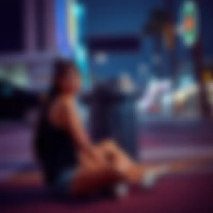 Jinnytty sitting in front of a trash can in Los Angeles while streaming