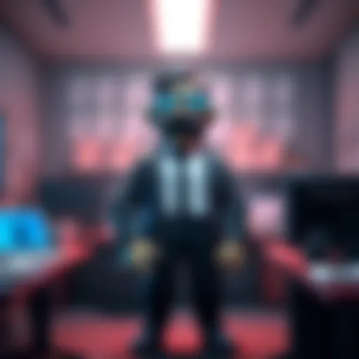 A character called Job Application Boss stands in a digital office, surrounded by job applications and resumes, challenging players to navigate through the hiring process.
