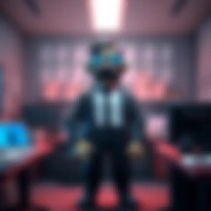 A character called Job Application Boss stands in a digital office, surrounded by job applications and resumes, challenging players to navigate through the hiring process.