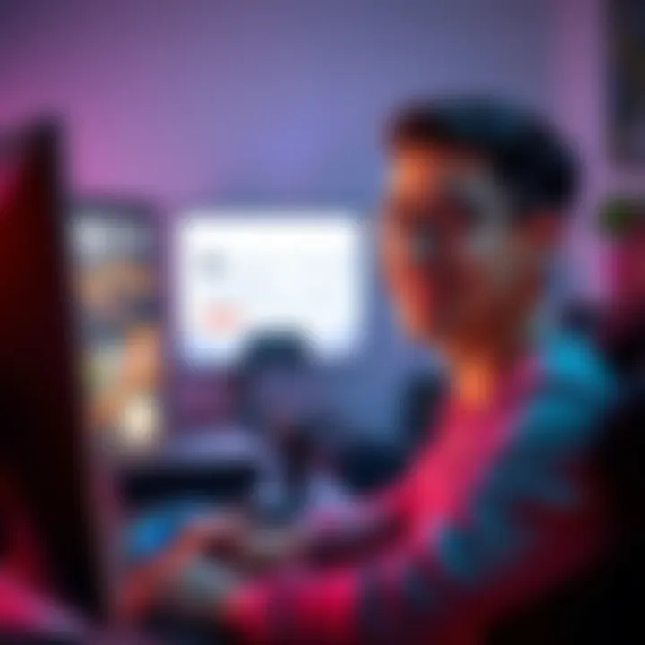 Job Opportunity After Gaming A person looking satisfied after receiving a job offer email on their computer, with a gaming console in the background.