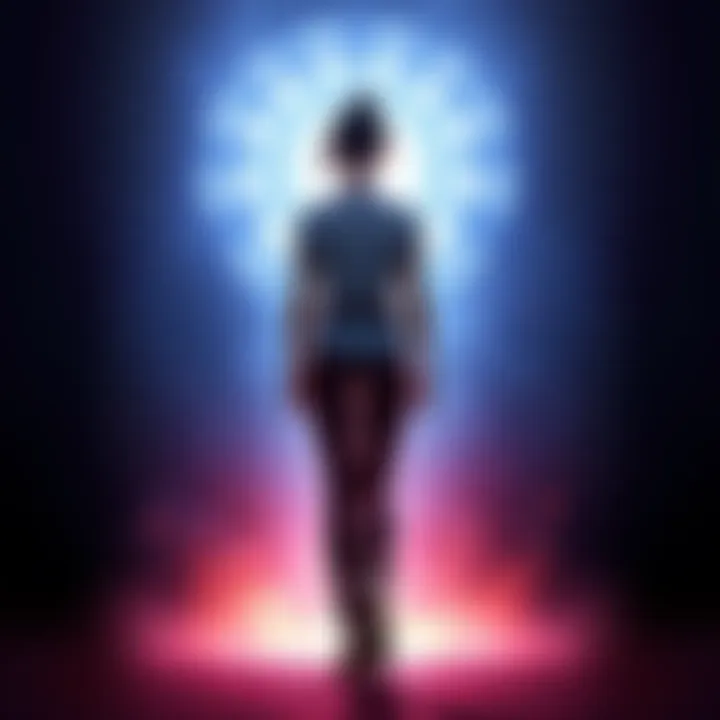 Jodie Holmes in Beyond: Two Souls Jodie Holmes standing with a mysterious glowing entity, showcasing her supernatural powers.