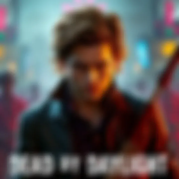 Actor Joe Keery, known for his role as Steve Harrington, in a scene from Dead by Daylight with a dramatic game backdrop
