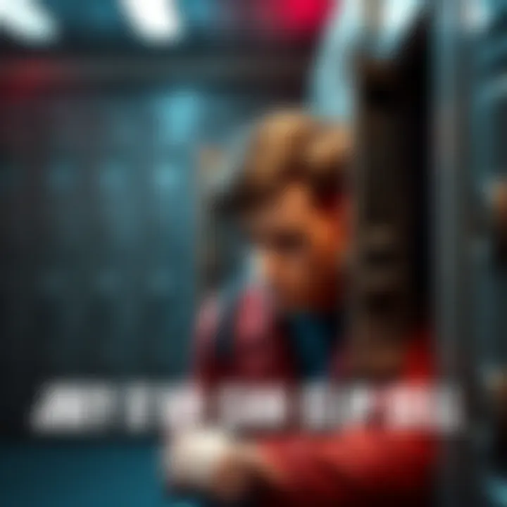 Joey's Head in Locker Glitch Character Joey with his head clipped into a locker in a game scene