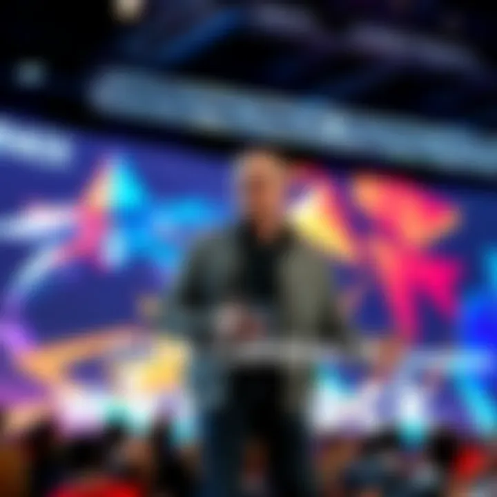 John Carmack speaking on stage at a video game event, showcasing his contributions to the industry