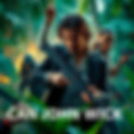 John Wick fighting enemies in a jungle setting, showcasing his combat skills and survival instincts