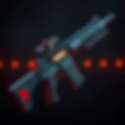 A detailed view of Johnny's Malorian Arms 3516 gun, showcasing its design and customization