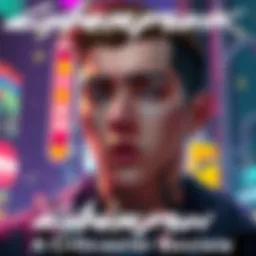 Johnny from Cyberpunk A close-up of Johnny, a character from Cyberpunk, with a serious expression, showcasing his unique hairstyle and tattoos, set against a neon-lit city background.