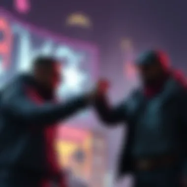 Johnny and Pierce share a fist bump in a scene from the Saints Row trailer, showing camaraderie and excitement.