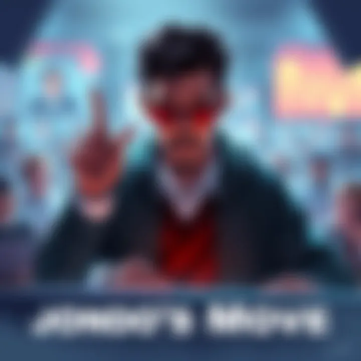 A figure resembling Jondo making a surprising announcement, surrounded by people reacting on forums.