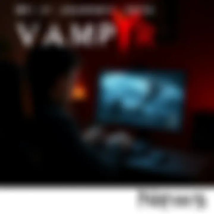 Person playing Vampyr on a computer, immersed in the game's dark atmosphere, with game graphics displayed on the screen.