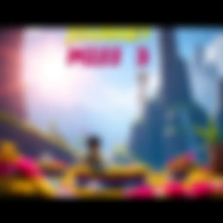 A vibrant scene from Journey Miss 3 showing a character exploring a colorful landscape with unique gameplay elements.
