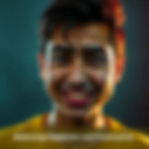A person with a half-smile, half-frown expression representing mixed emotions of happiness and annoyance.