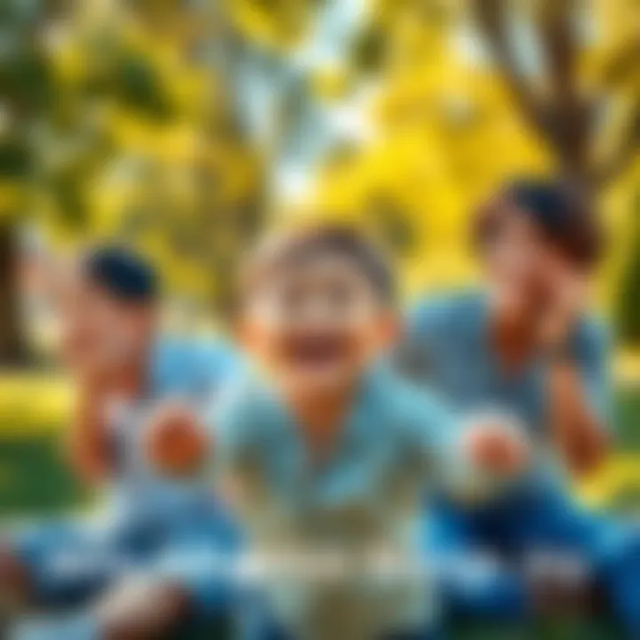 A happy young boy playing with his adoptive parents in a sunny park, showcasing the love and joy that adoption brings.