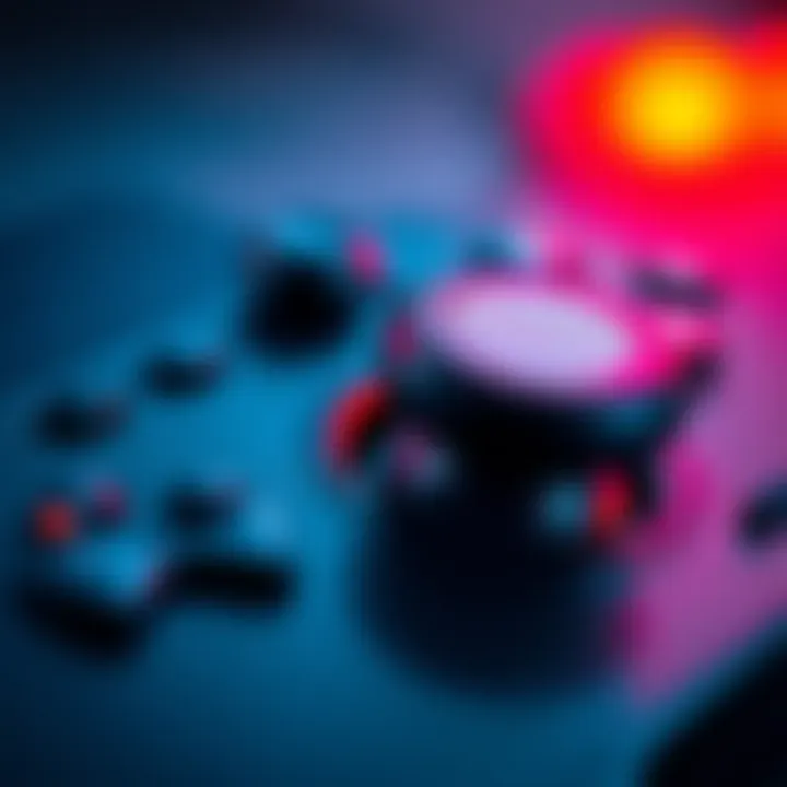 A close-up of a game controller joystick showing signs of sticking, with visual cues indicating aim instability