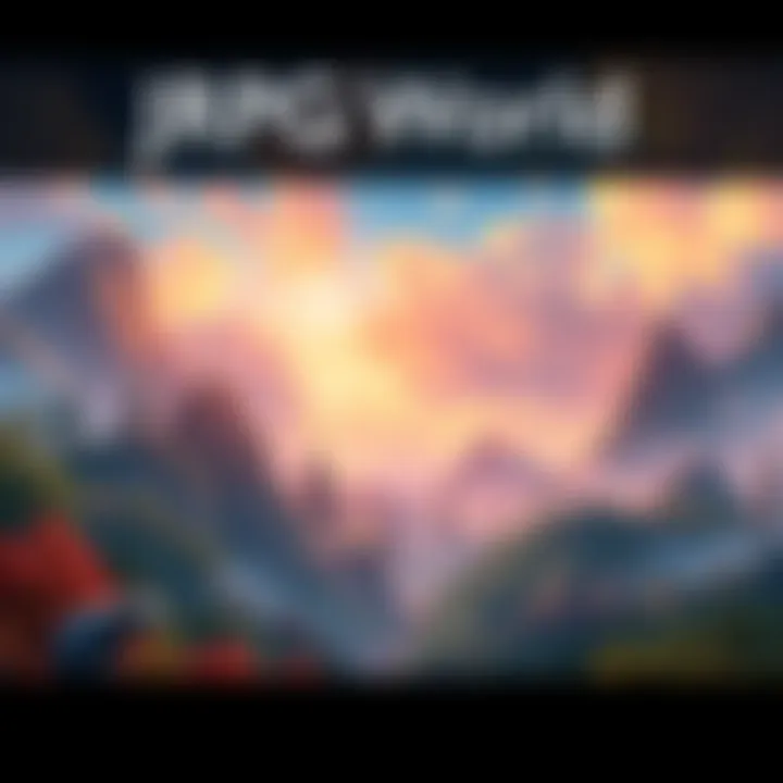 A vibrant fantasy landscape showcasing diverse environments like forests, mountains, and ancient ruins, filled with unique characters and creatures.